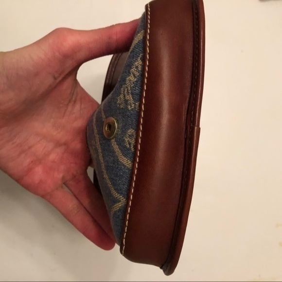 DOONEY & bourke denim leather wristlet clutch bag